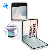 Samsung Galaxy Z Flip7 FE Smartphone AI, RAM 8GB, 128GB, Display 3,4" Super AMOLED/6,7" Dynamic AMOLED 2X, Fotocamera 50MP, White