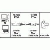 Hama Cavo Firewire 4 poli (IEEE 1394a)/Firewire 800 9 poli (IEEE 1394b) perMac, 2 metri, nero, 1 stella