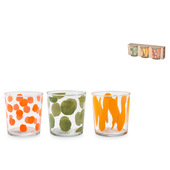 Pengo 2885300 bicchiere per acqua Verde, Arancione, Rosso, Trasparente 3 pz 350 ml