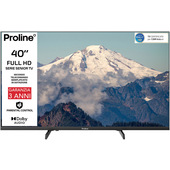 Proline PRO40SEN TV Serie Senior, 40" FULL HD, Triplo tuner DVBT2/C/S2, Certificato TivuSAT, Piedini installabili in doppia posizione stretta/larga, Dolby Audio, Parental Control, secondo telecomando semplificato in dotazione
