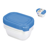 Pengo 3598017 recipiente per cibo Rettangolare Contenitore 0,5 L Blu, Trasparente 4 pz