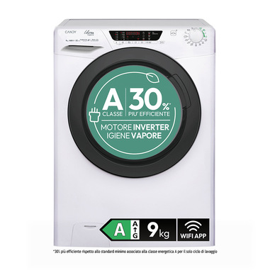 Candy Ultra Hygiene, Lavatrice 9kg, 30% più effici...
