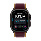 Apple Watch Ultra 4 GPS + Cellular, Cassa 49 mm in titanio nero con Trail Loop borgogna - M/L