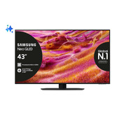 Samsung Neo QLED AI TV 43" QE43QN90FATXZT 4K Mini LED, Processore NQ4 AI Gen3, 4K AI Upscaling Pro, Motion Xcelerator 165Hz, Neo Quantum HDR, Dolby Atmos & OTS Lite, NeoSlim Design, Vision AI Smart TV, 2025