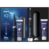 Braun Oral-B Spazzolino Elettrico Ricaricabile iO 5 Nero, 1 Spazzolino Elettrico, Supporto per testine, Custodia Da Viaggio Premium + Dentifricio Oral-B Advanced, Per Una Pulizia Denti Efficace, Sensore di Pressione, Gengive Protette