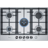 Bosch Serie 6 PCQ7A5M90 piano cottura Acciaio inossidabile Da incasso 75 cm Gas 5 Fornello(i)