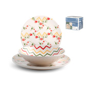 H&H Lifestyle Servizio piatti tavola 18 pz. modello Naxos in stonewere