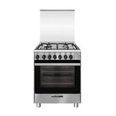 Glem Gas SA664MI6 cucina A Elettrico Nero, Acciaio inox
