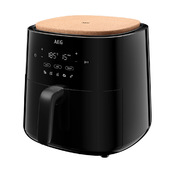 AEG AAF5B, Friggitrice Ad Aria, 5 L, Potenza Massima 1500 W, 8 Modalita' Di Cottura, 60-200 °C, Cestello Lavabile In Lavastoviglie, Sottopentola In Sughero Integrato, Nero