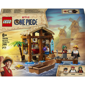 LEGO ONE PIECE 75636 La Capanna del Villaggio Foosha con Barca Giocattolo, Minifigure, Poster Ricercato, Regalo Bambini 8+