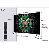 TCL C6K Serie Smart TV QD-MiniLED 4K 55" 55C6K, 144Hz, audio Onkyo 2.1, Dolby Vision IQ & Atmos, Google TV