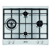 Smeg P64XGHUE Incasso Piano cottura a gas Nero, Acciaio inossidabile piano cottura