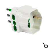 IOPLEE 87640-4077 adattatore per presa di corrente Tipo L (IT) Tipo L (IT) + Tipo F Bianco