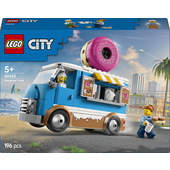 LEGO City 60452 Furgone delle Ciambelle Giocattolo con 2 Minifigure, Giochi Bambini 5+, Veicolo con Stand Gastronomico Mobile