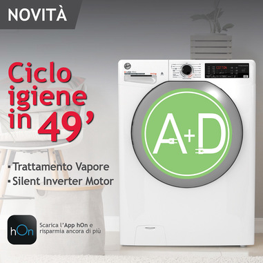 Hoover LINK PRO HWPS4954DAMR-11 lavasciuga Libera installazione Caricamento frontale Bianco D