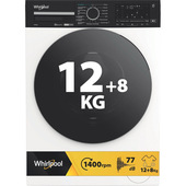 Whirlpool WPD 2836W ADS IT WASHER/DRYER, Capacità 12kg+8kg, classe D|A-10%, colore bianco, Autodose, vapore, porta nera, Wi-Fi