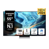 Samsung OLED AI TV 55" QE55S90HAEXZT 4K, Processore NQ4 AI Gen3, 4K AI Upscaling Pro, Glare Free, OLED HDR+, Motion Xcelerator 165Hz, Dolby Atmos & OTS Lite, Laser Slim Design, Vision AI Smart TV, 2026