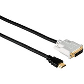 Hama Cavo monitor HDMI M/DVI-D M, Single Link, connettori dorati, 2 metri, nero, 3 stelle