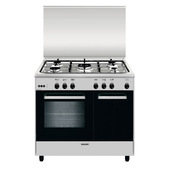Glem Gas AR965VI cucina A Nero, Acciaio inox