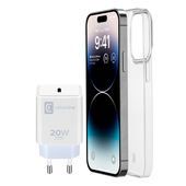 Cellularline Starter Kit- iPhone 14 Pro Kit di accessori per la ricarica e la protezione di iPhone