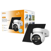 Imou AOV PT 4G 5MP - Telecamera da esterno 4G e Wifi Motorizzata con pannello solare. Tecnologia AOV per registrazione 24/7 . Incluse Sim Dati 4G ed SD da 32Gb