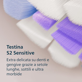 Philips Sonicare serie 6100 spazzolino elettrico sonico con base di ricarica e custodia, 3 livelli intensità, sensore di pressione colore azzurro HX7406/02