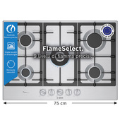 Bosch Serie 6 PCQ7A5I90 Piano cottura a gas 75 cm 5 fuochi Acciaio Inox