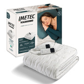 Imetec Scaldasonno Adapto Plus 100% Cotone, Matrimoniale 160x150 cm, Caldo Subito, Tecnologia Brevettata Adapto Plus, Sistema Sicurezza ElectroBlock, Bassi consumi, 6 Temperature, Autospegnimento 1, 3, 9 ore, Made in Italy