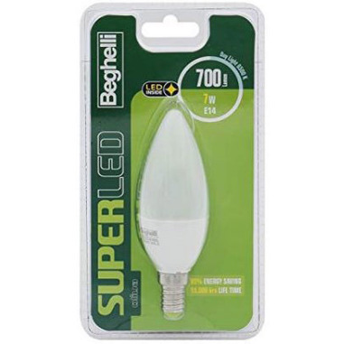 Beghelli Oliva Super LED E14 Lampadina a risparmio energetico Bianco freddo 6500 K 7 W F