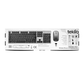 IOPLEE CWC340G-881G tastiera Mouse incluso Universale RF Wireless QWERTY Nero, Grigio