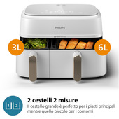 Philips Serie 3000 NA353/10 Airfryer con doppio cestello