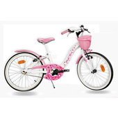 F.lli Schiano SCH PINK LOVE 20", bicicletta per bambini, adatta a bambini tra i 6 e i 10 anni, per altezza tra 120 e 155 cm, cestino, campanello e portapacchi, bianca