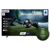 Haier TV QLED Mini LED Ultra 100" H100S90FUX, 4K, AI, Google TV, Dolby Vision IQ, KEF Sound, Dolby Atmos, Gaming 240Hz