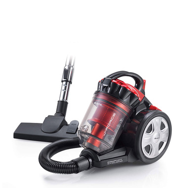 Ariete 2753 J-Force - Aspirapolvere senza sacco - Tecnologia multiciclonica - Tubo telescopico - Filtro Hepa - Cavo 5 metri - 700 Watt - Rosso e Nero