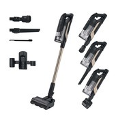 Hoover HF610P 011 Aspirapolvere senza filo, 250 AW Potenza d'aspirazione, Spazzola SmartAdapt con sensori avanzati e tecnologia bidirezionale, Nero, Metallico