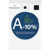 Beko b300 BMWUR8147EC: Lavatrice 8kg, classe A-10%, 1400giri, linea estetica NX, motore inverter, Display Touch, colore Bianco, oblò Nero, tecnologia EnergySpin™, funzione a vapore