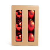 Mercury 77885 decorazione natalizia Ornamento per palline di Natale Plastica Rosso 6 pz