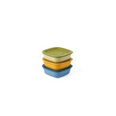 Fratelli Guzzini 21845552 recipiente per cibo Quadrato Set 0,74 L Blu, Verde, Arancione 3 pz