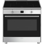 Smeg CG90CIXT cucina A Elettrico Piano cottura a induzione Nero, Acciaio inox