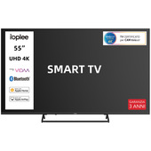 IOPLEE IOP55KVDA SMART TV 55" UHD 4K, Sistema operativo VIDAA, Triplo tuner DVBT2/C/S2, Certificato TivuSAT, Piedistallo centrale in metallo, Dolby Audio, Parental Control
