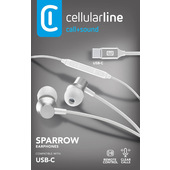 Cellularline SPARROW Auricolari in-ear con finiture metalliche, remote control e connettore USB-C