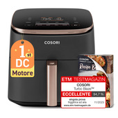 Cosori FRIGGITRICE AD ARIA Turbo Blaze Chef Edition, 1725 W, 6 Litri, Motore Tecnologia DC, 9 Funzioni, fino a 230 °C, Ricettario, 5 Velocità della Ventola
