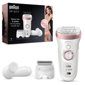 Braun Silk-épil 9 9-880, Epilatore Donna Bianco/Oro Rosa Per Una Rimozione Duratura Dei Peli