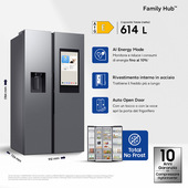 Samsung Series 9 Frigorifero Side By Side Family Hub 614L RS90F66BETEF