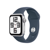 Apple Watch SE GPS Cassa 40mm in Alluminio Argento con Cinturino Sport Blu Tempesta - M/L