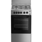 Beko CSS42014FS cucina A Elettrico Gas Nero, Argento