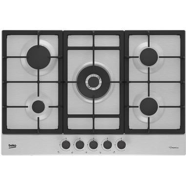 Beko HIAW75225SXE piano cottura Acciaio inox Da incasso 75 cm Gas 5 Fornello(i)