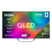 Haier Q80 Series Smart TV QLED 43" H43Q80FUX, 4K, Google TV, Dolby Vision, HDR10, Dolby Atmos, HDMI 2.1 x4, Bluetooth 5.1