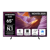 Samsung OLED AI TV 65" QE65S85FAEXZT 4K, Processore NQ4 AI Gen2, 4K AI Upscaling, Schermo antiriflesso, OLED HDR, Dolby Atmos & OTS Lite, Contour Design, Vision AI Smart TV, 2025