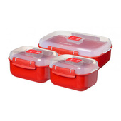 Sistema Set 3 contenitori Microware Rosso